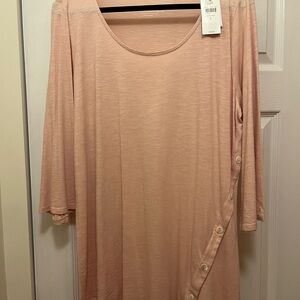 J. Jill Soft Pink Women's Top with Asymmetrical Button Detail